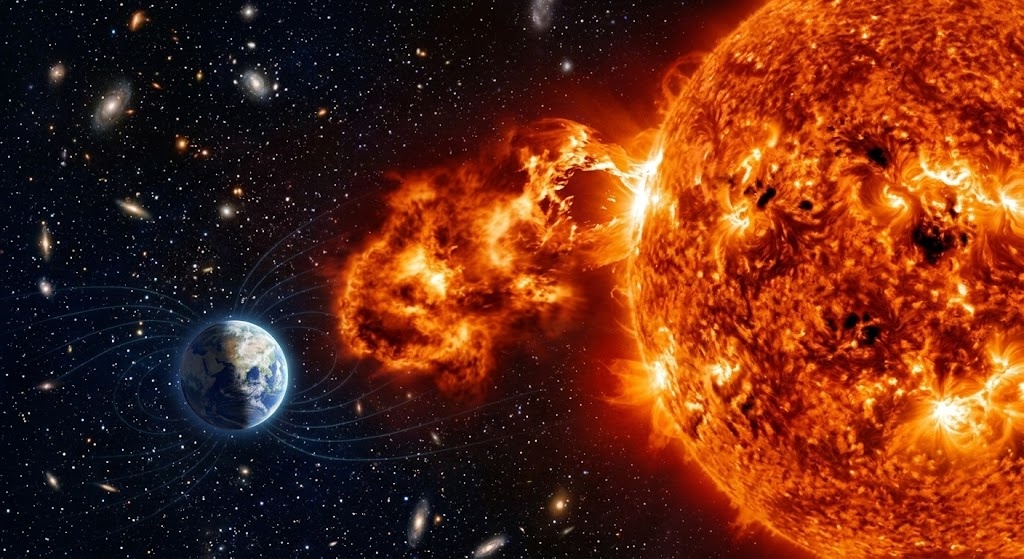 Massive Solar Storm 2026 approaching the Earth from space
