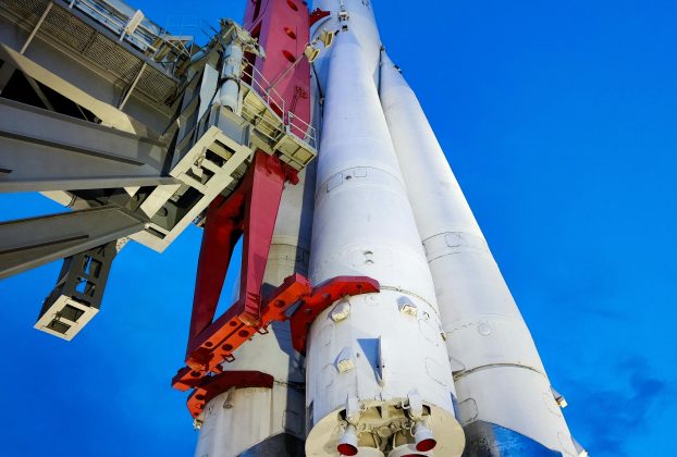 NASA Moon Mission 2026 rocket launching into dark space