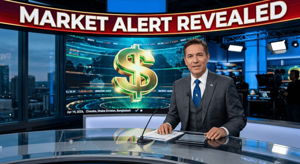 News Anchor reporting on Federal Reserve Interest Rates