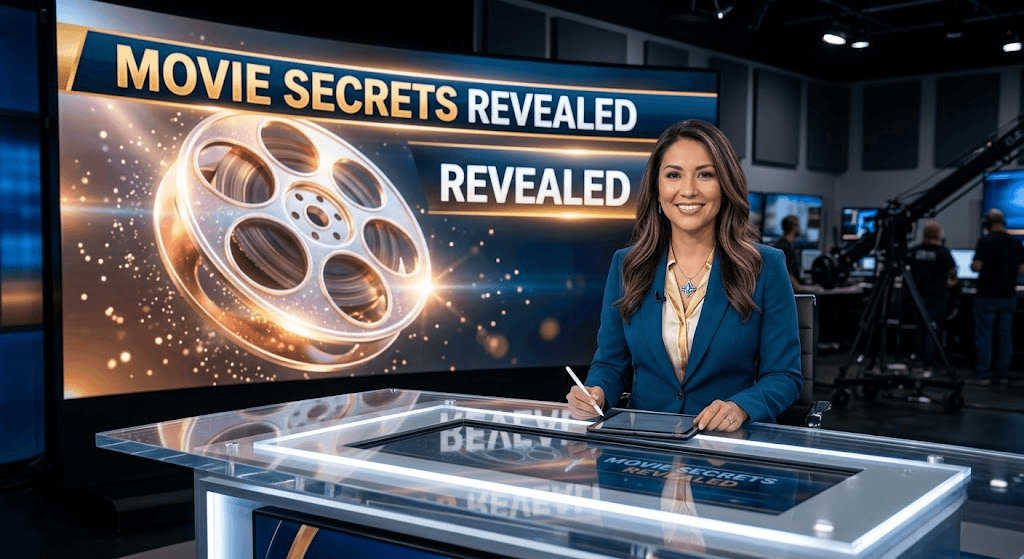 News Anchor reporting on May Movie Releases