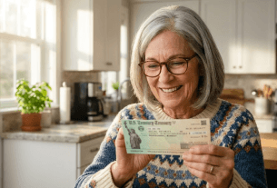 Happy senior checking Social Security News