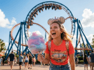 Excited tourist checking Universal Studios News