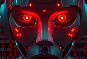 A dark hacker screen showing a dangerous AI malware alert for network safety today
