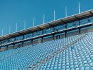 A massive concrete crack showing a pro football stadium warning for sports fans tonight