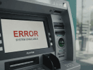 An ATM showing an error during the sudden digital banking crash alert today