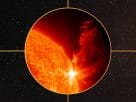 A massive solar flare causing a dangerous solar storm warning for earth