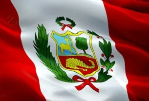 A waving flag showing the active Peru election results and political shifts today