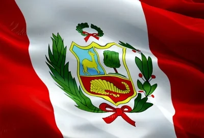 A waving flag showing the active Peru election results and political shifts today