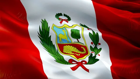 A waving flag showing the active Peru election results and political shifts today