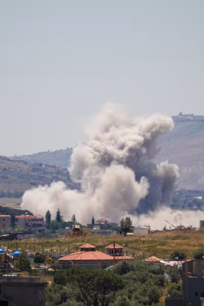 A drone flying over the border during the Israel Lebanon ceasefire deal talks today